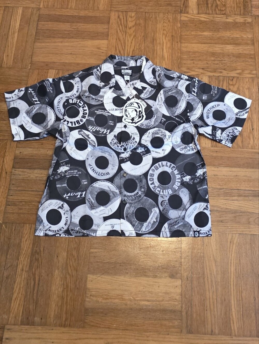 Billionaire Boys Club Beats Disco Record Graphic Button Down Shirt Medium